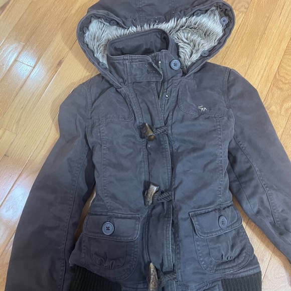 VINTAGE Abercrombie brown fur lined jacket - Picture 2 of 4